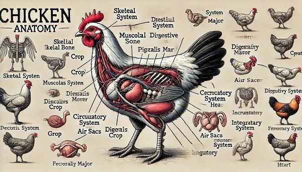 Chicken Anatomy Poster 24 X 36 Clinical Charts And Supplies